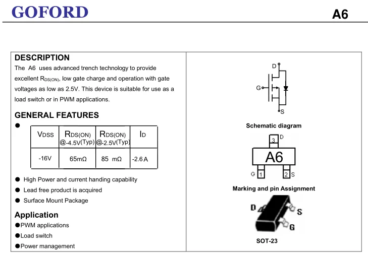 A6W SMD Transistor Datasheet Specs Pinout And Application Notes