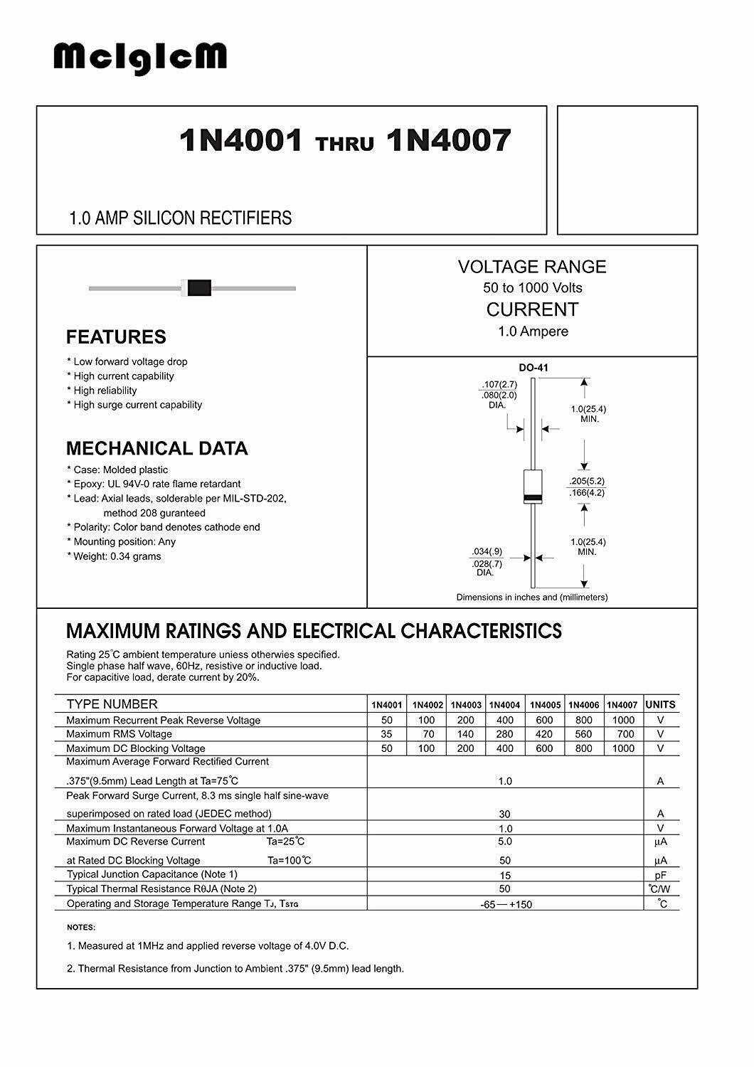 1n4001-silicon-diode-datasheet