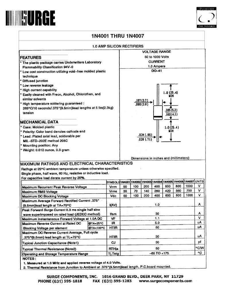 1n4001-silicon-diode-datasheet