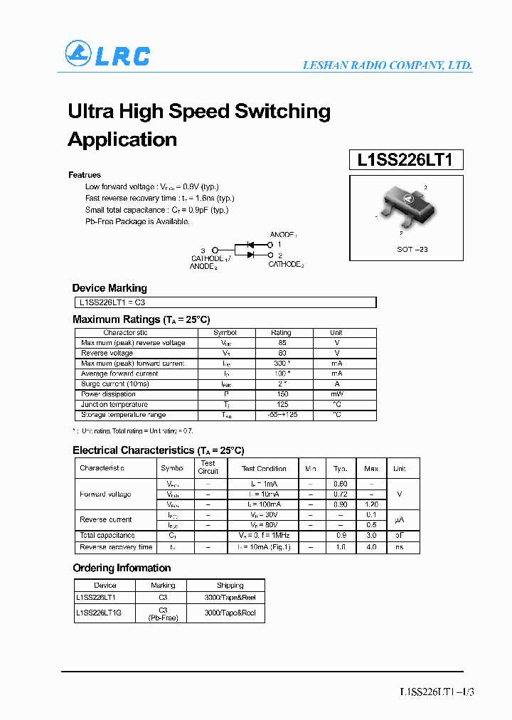 1ss226-datasheet 1ss226-datasheet