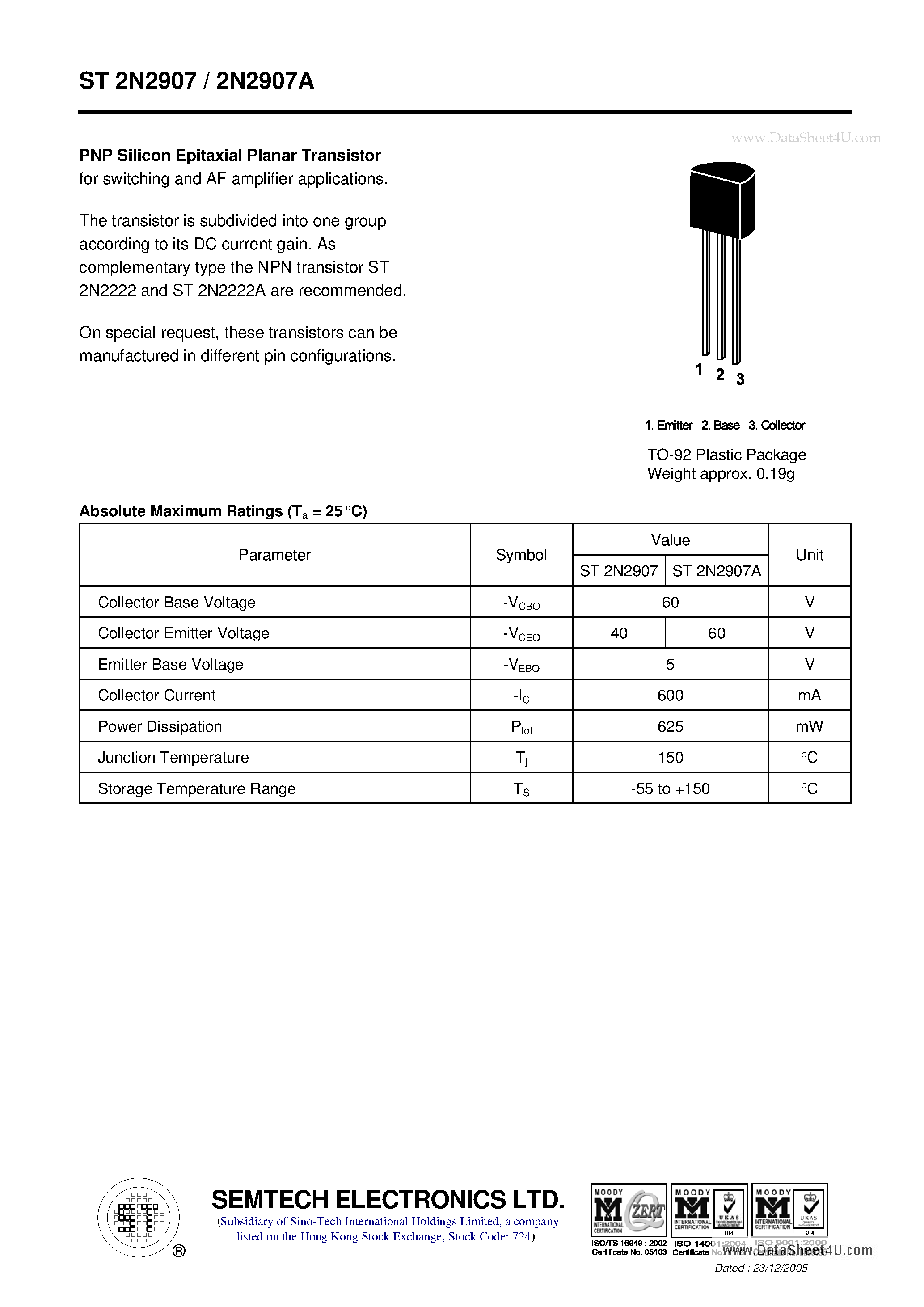 2n2907-to92-datasheet