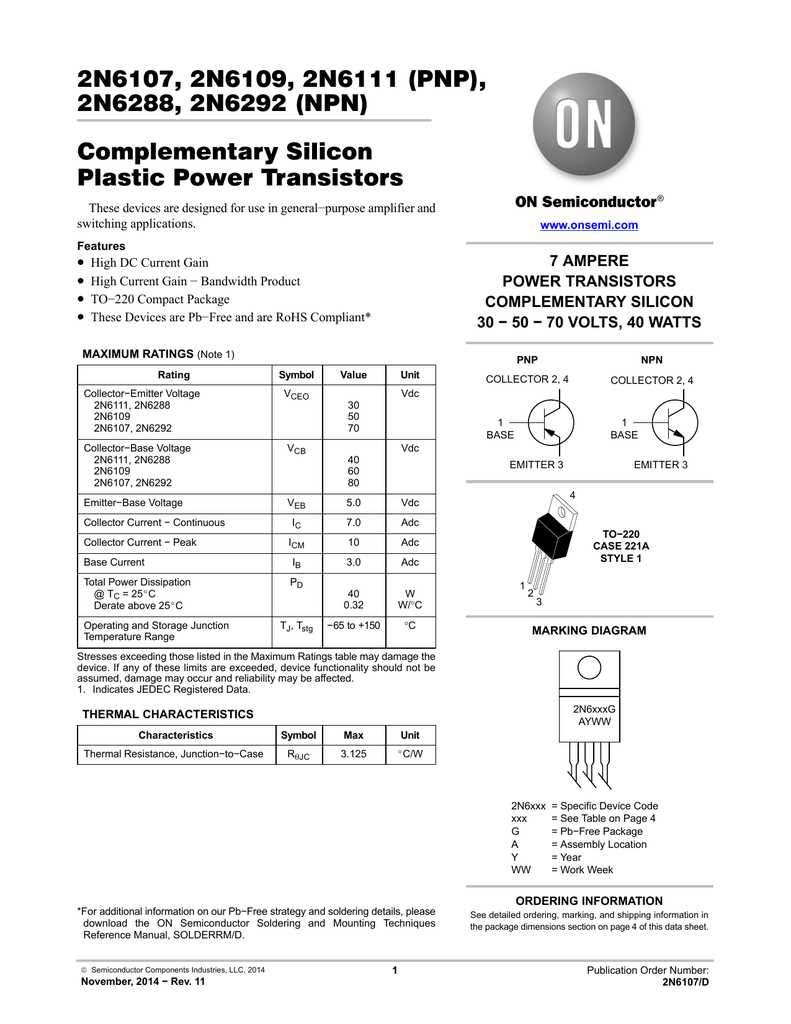 2n6111-datasheet 2n6111-datasheet