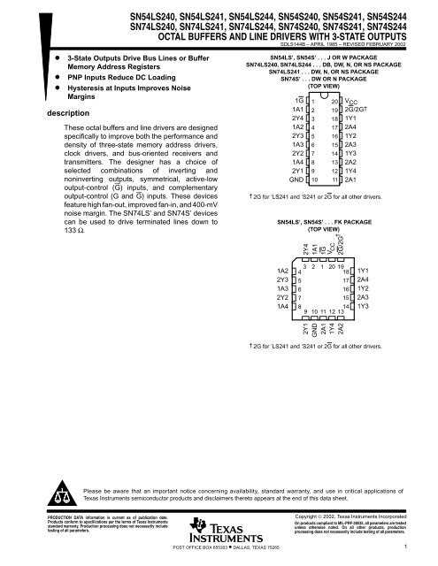 74ls240-datasheet 74ls240-datasheet