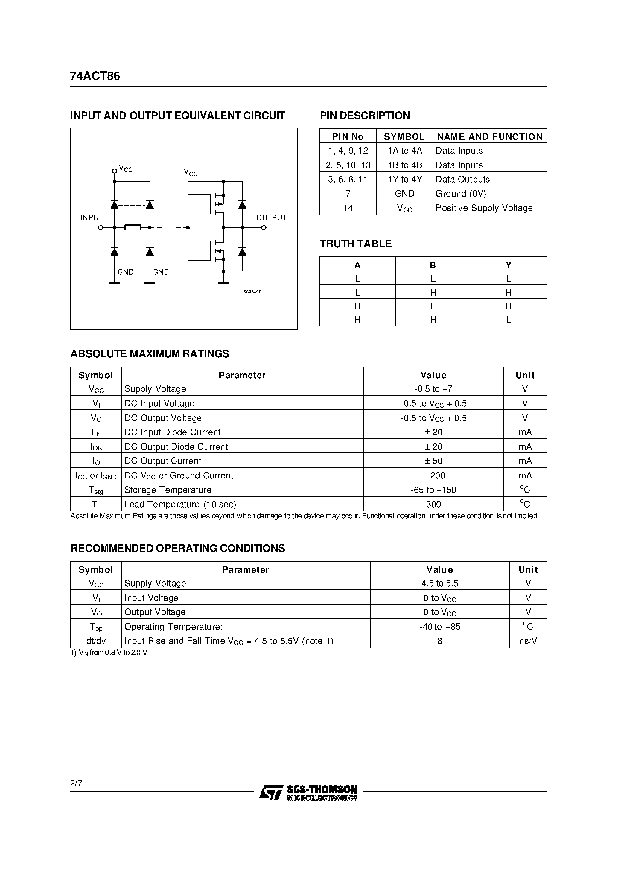 74s86-datasheet 74s86-datasheet