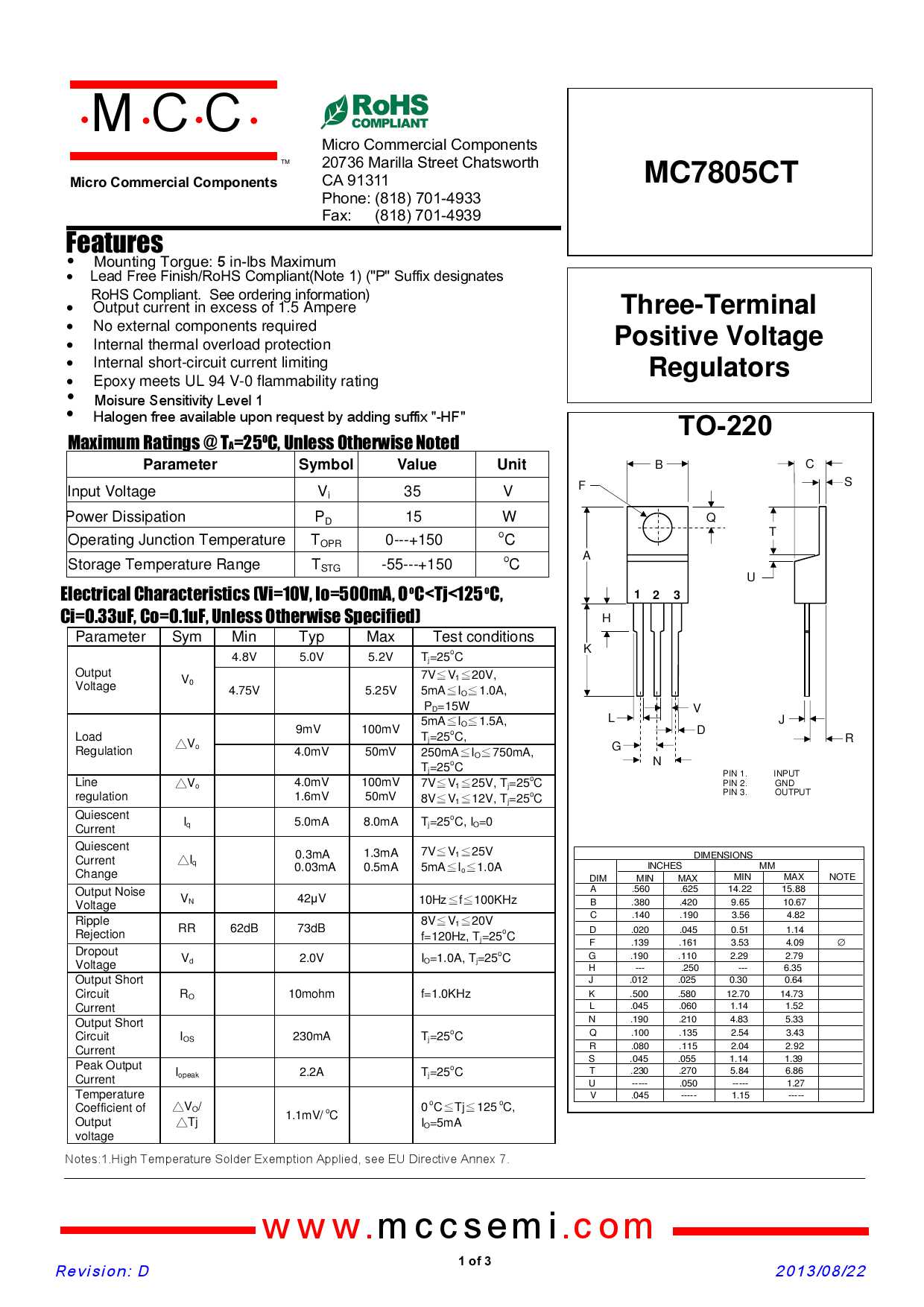 7805cv-voltage-regulator-datasheet