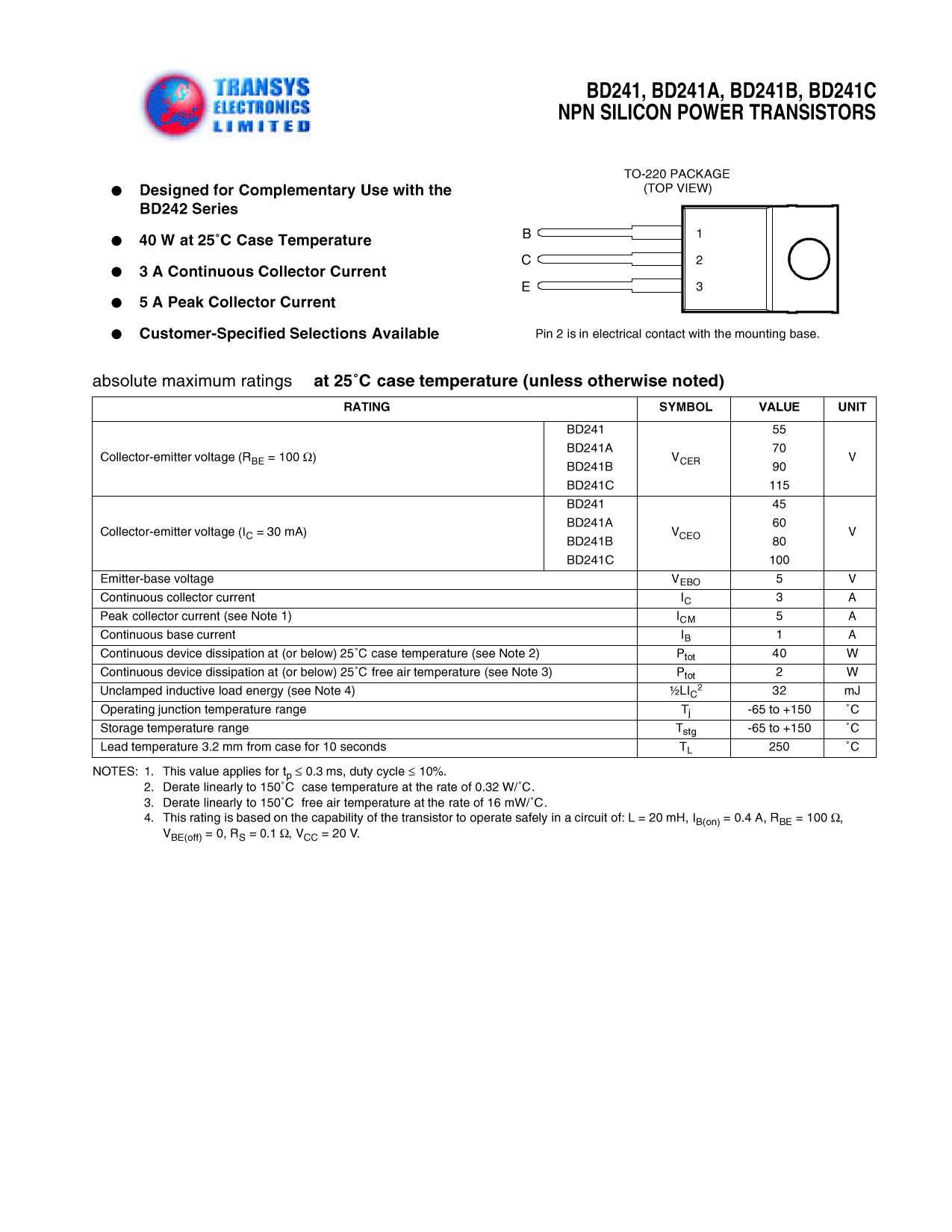 bd241c-datasheet bd241c-datasheet