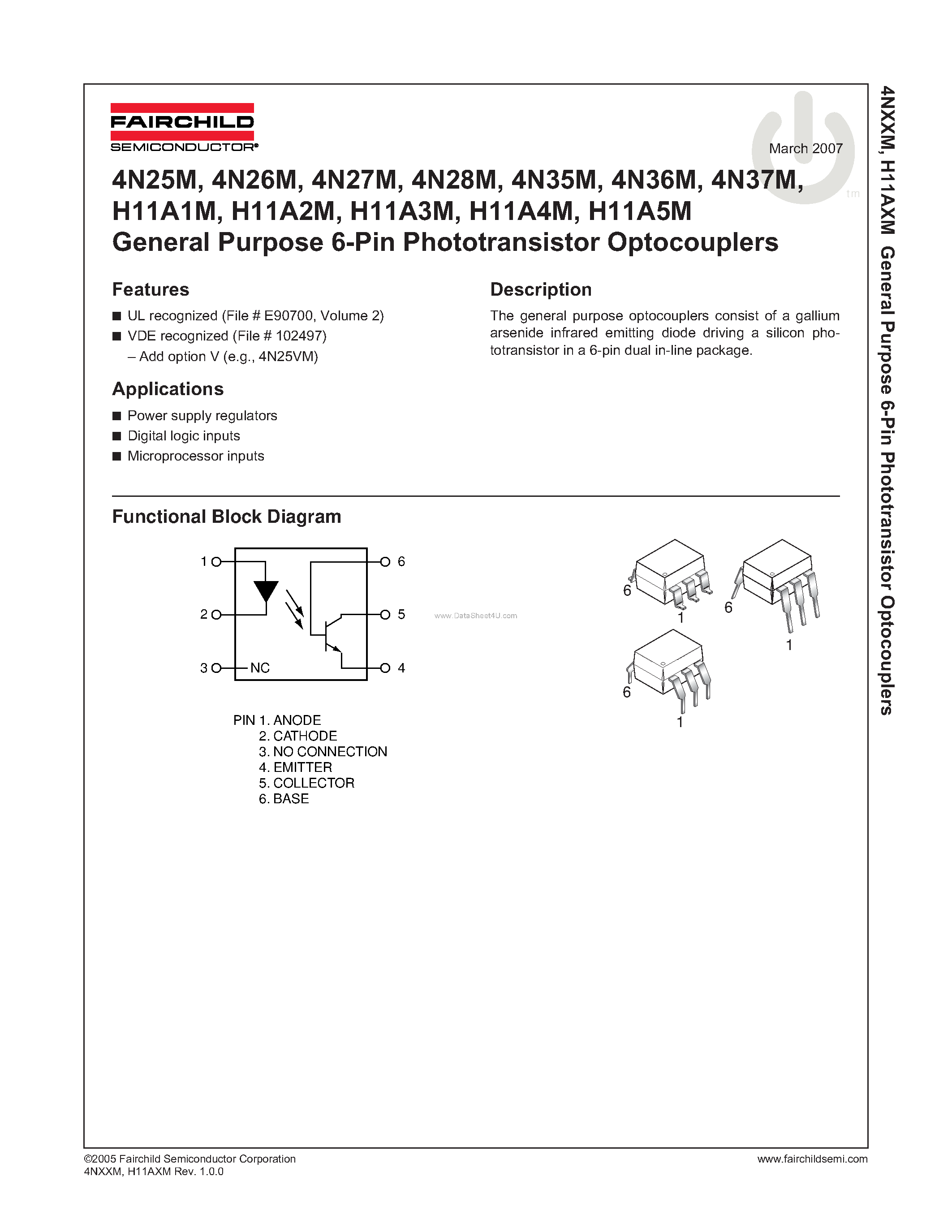 datasheet-4n35-optocoupler datasheet-4n35-optocoupler