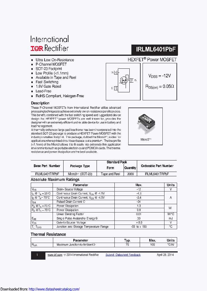 irlml6401-datasheet irlml6401-datasheet