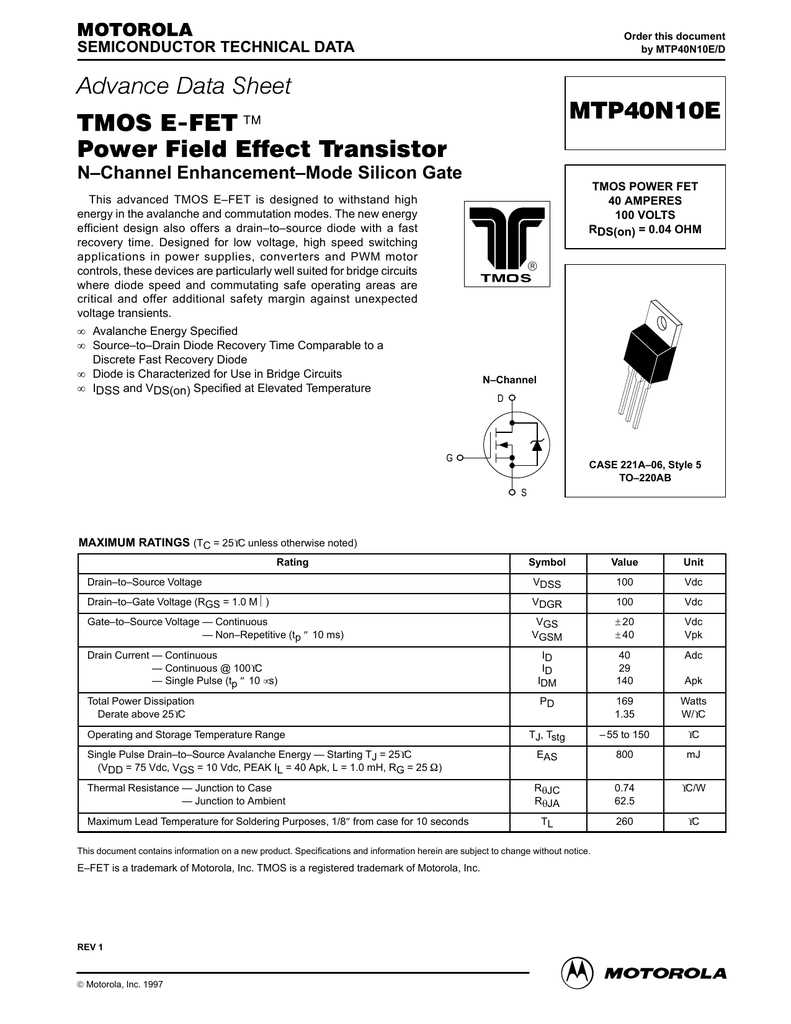 mtp20n15e-datasheet