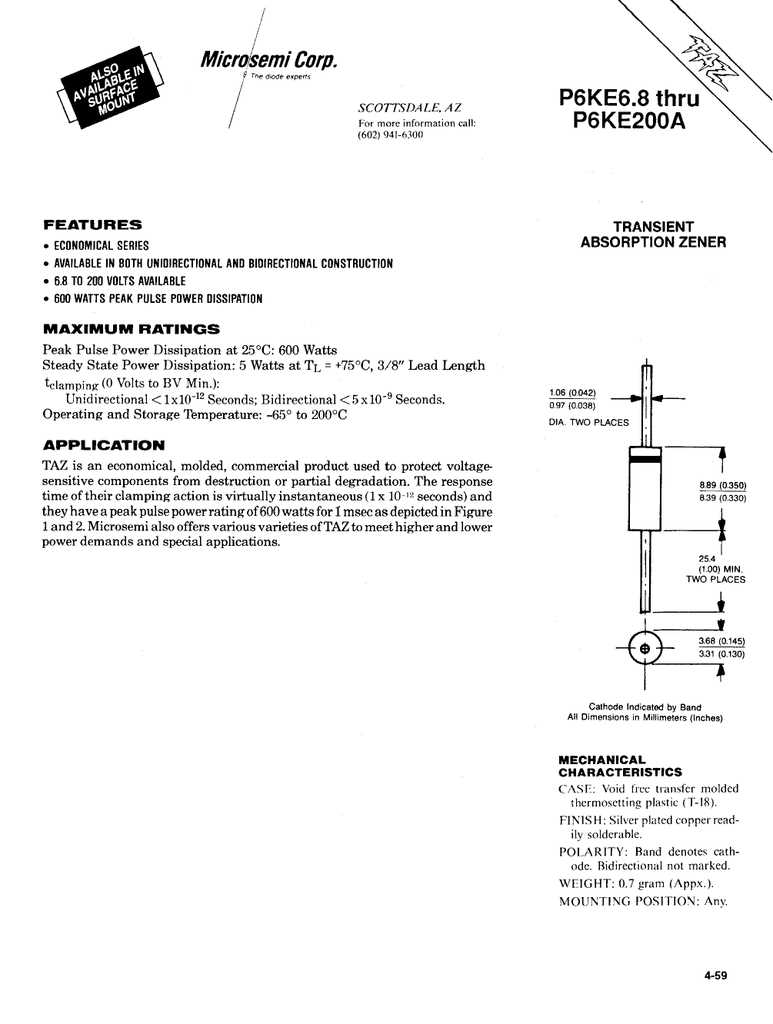 p6ke350a-datasheet