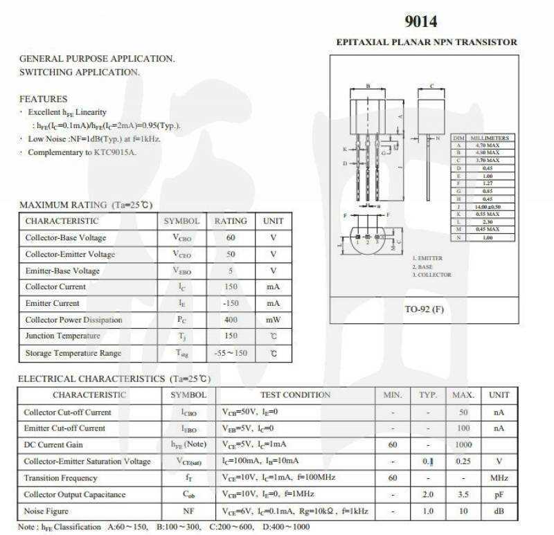 datasheet-transistor-9014