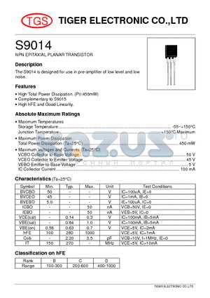 datasheet-transistor-9014