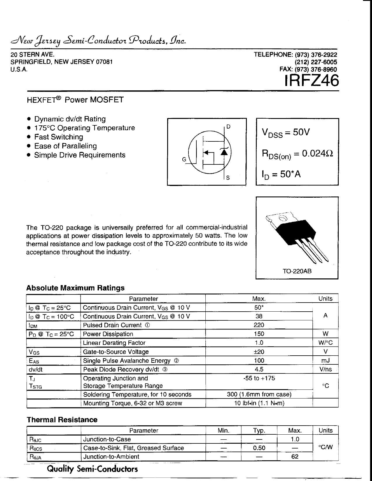 irfz20-datasheet