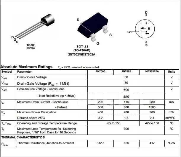 2n7000-datasheet-fairchild