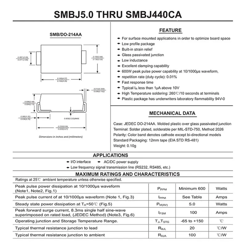 smbj15ca-datasheet