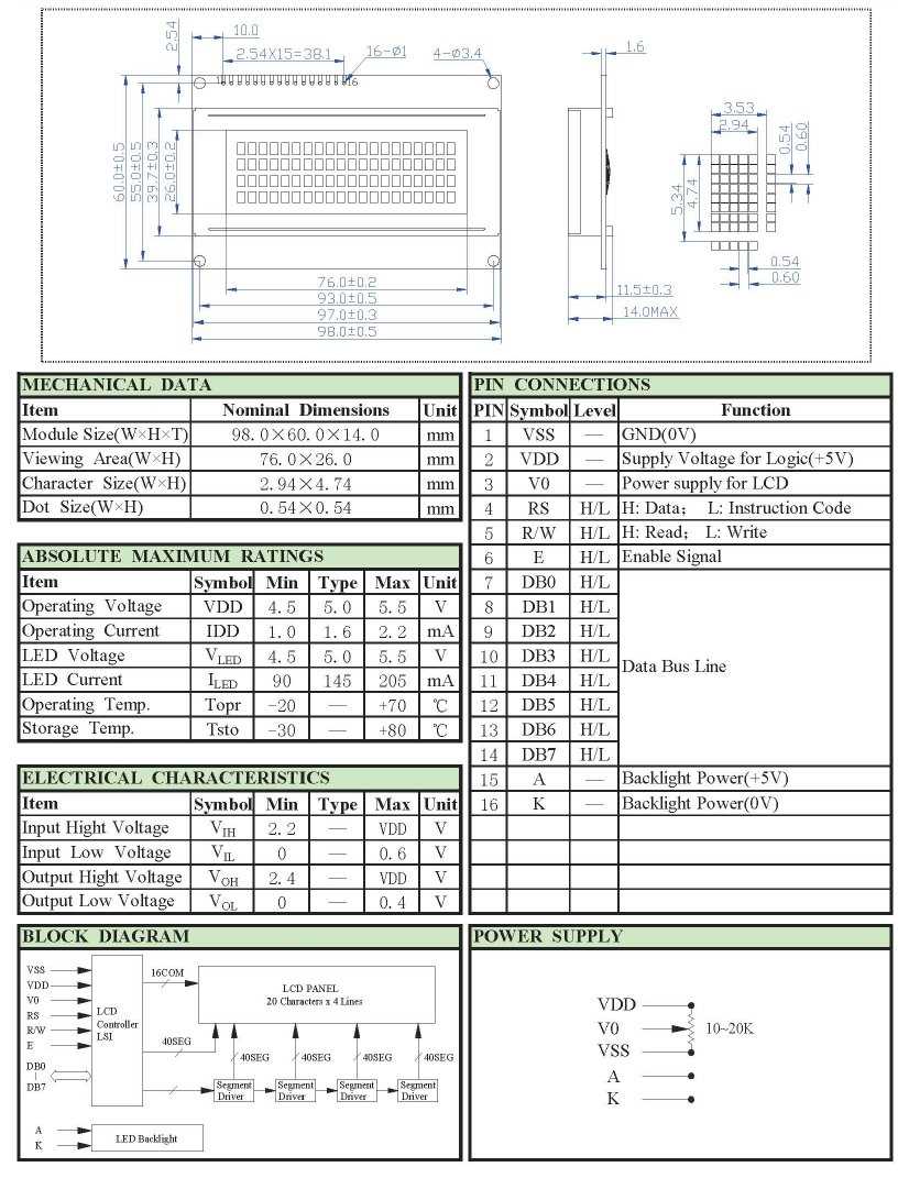 20x4-lcd-display-datasheet 20x4-lcd-display-datasheet