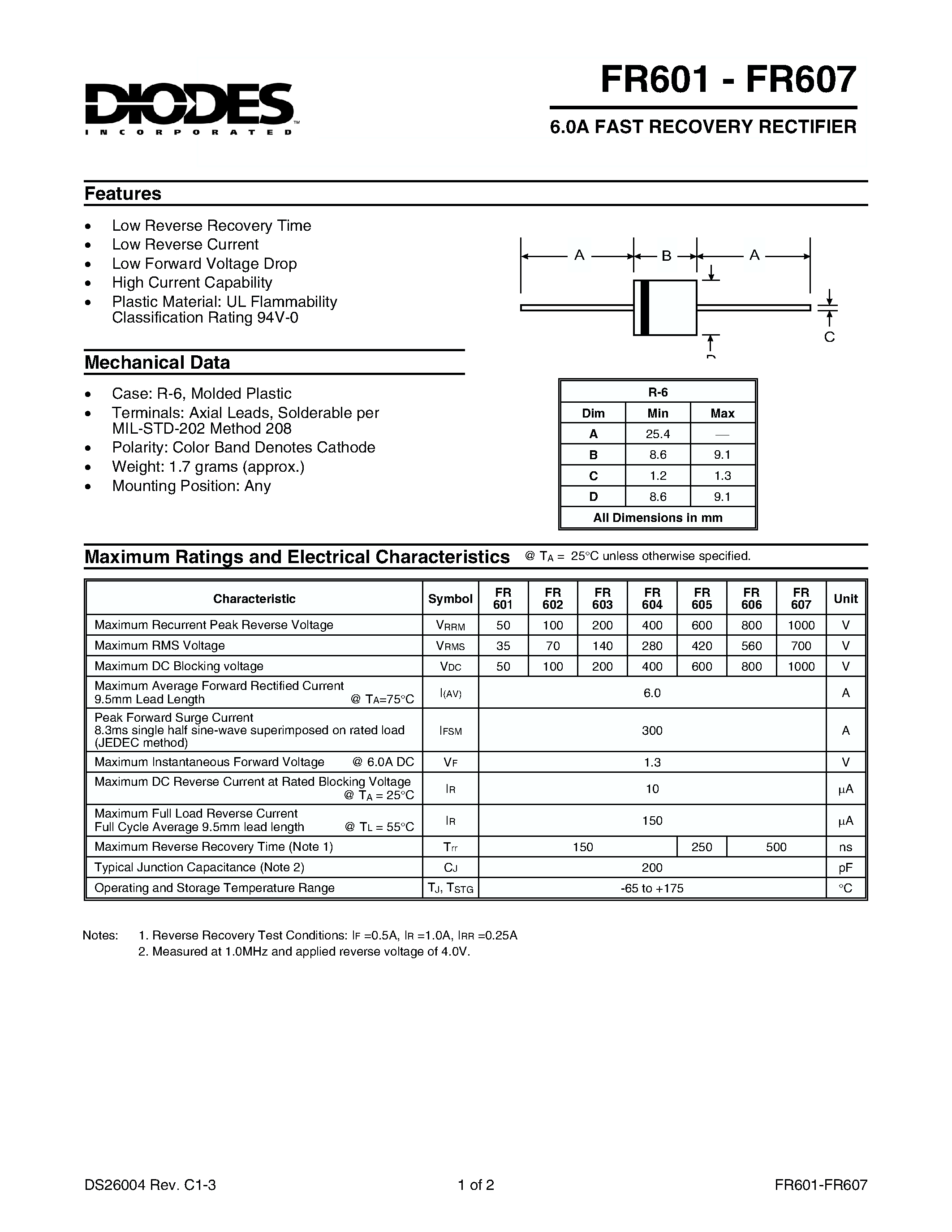 fr607-diode-datasheet