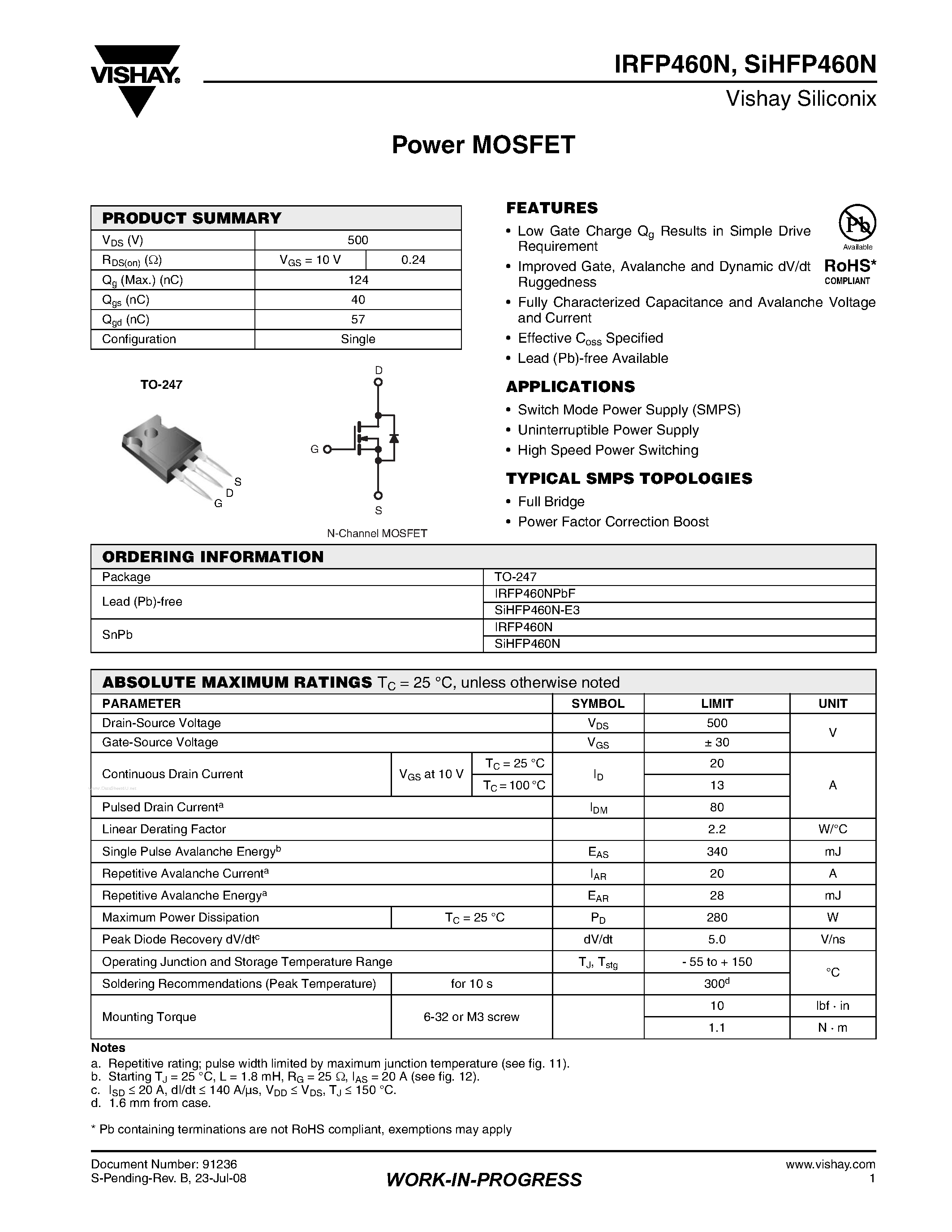 irfp4468pbf-datasheet irfp4468pbf-datasheet