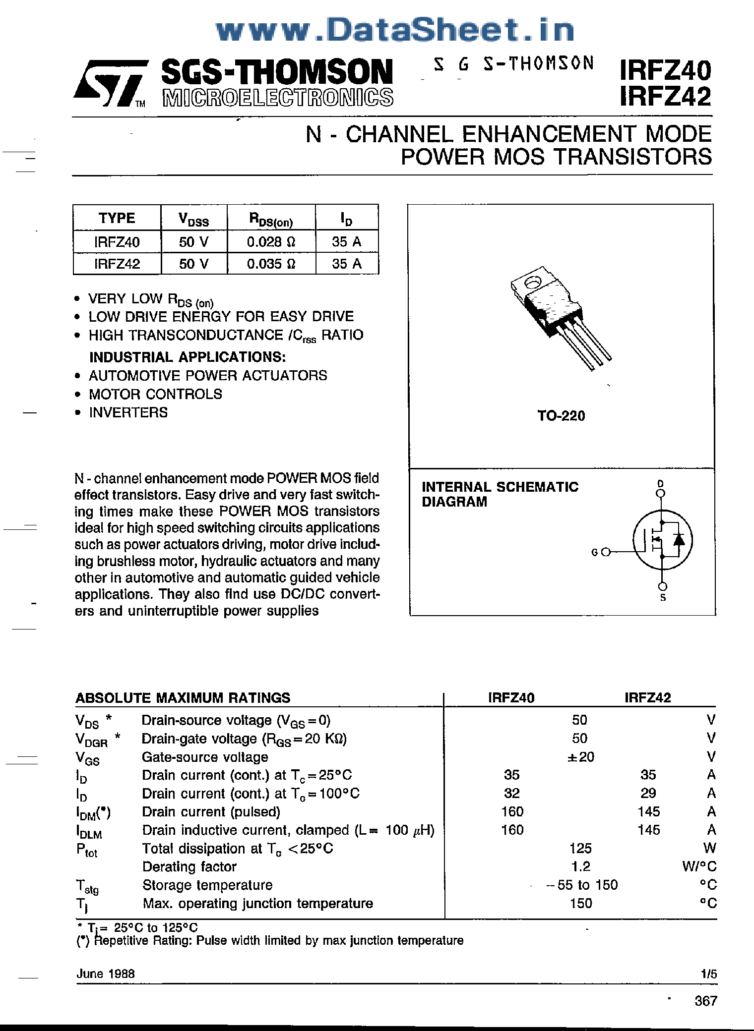 irfz20-datasheet