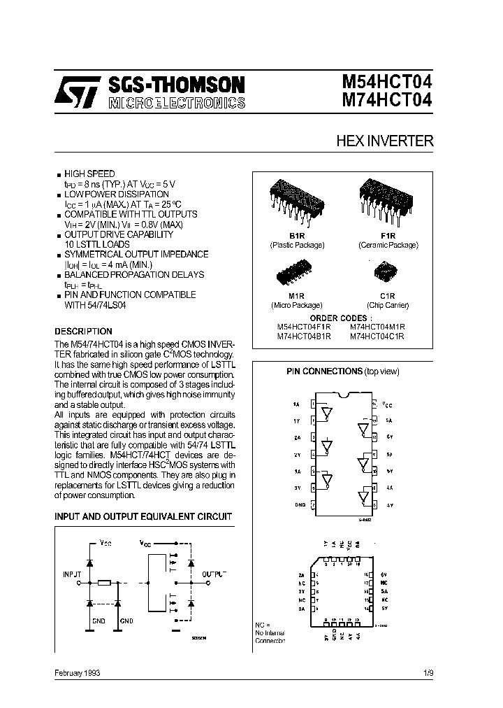 74hct04d-datasheet 74hct04d-datasheet