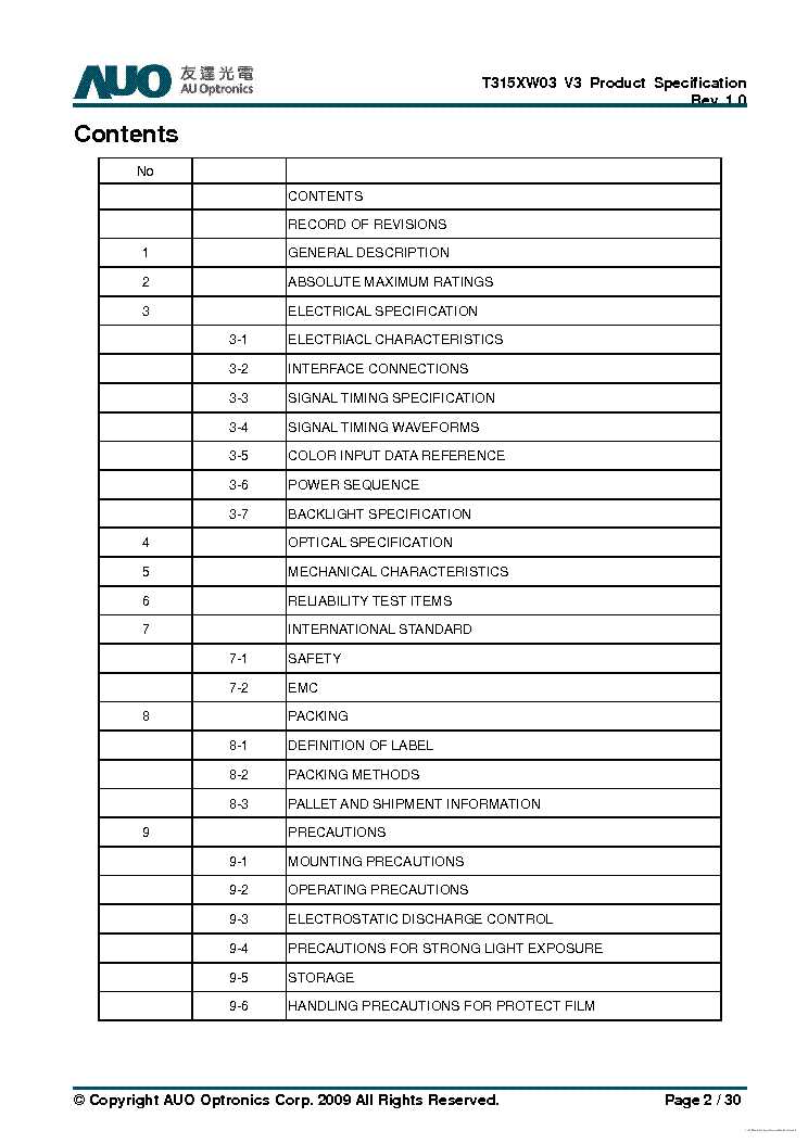 auo-lcd-panel-datasheet