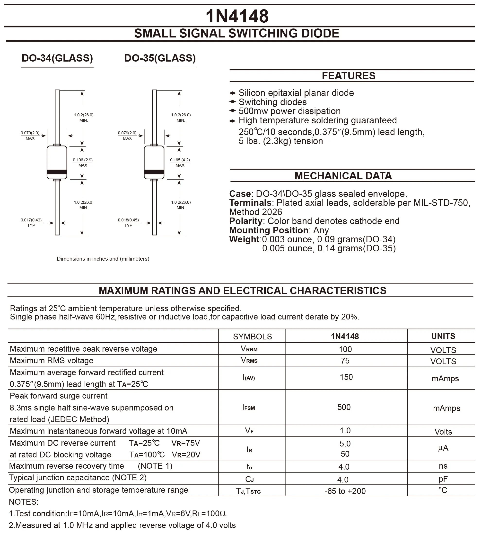 in4148-diode-datasheet
