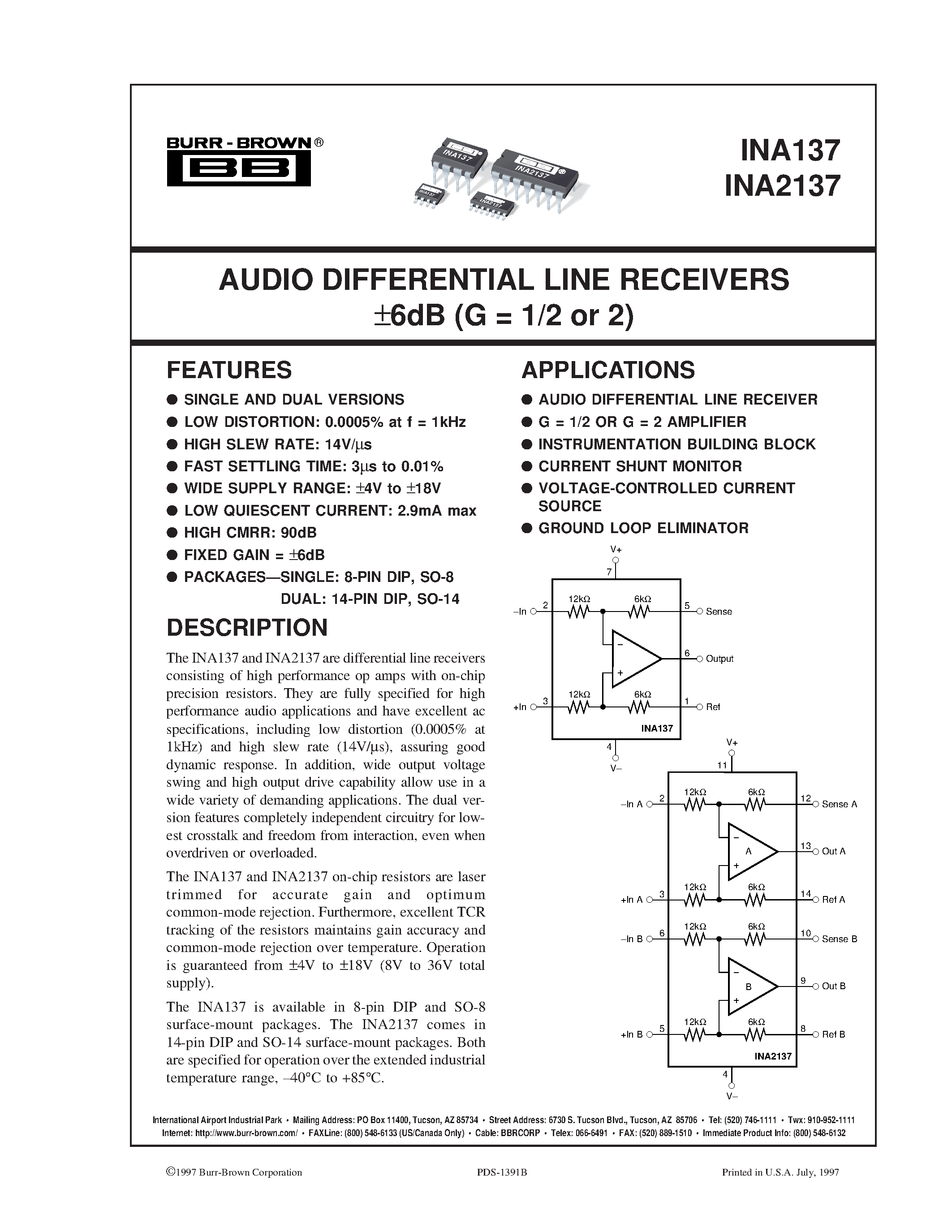 ina137-datasheet ina137-datasheet
