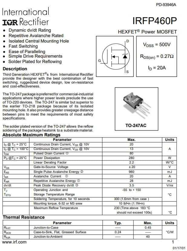 irfp440-datasheet