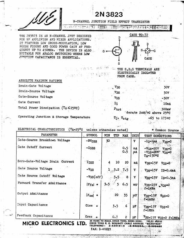jfet-datasheet-n-channel jfet-datasheet-n-channel