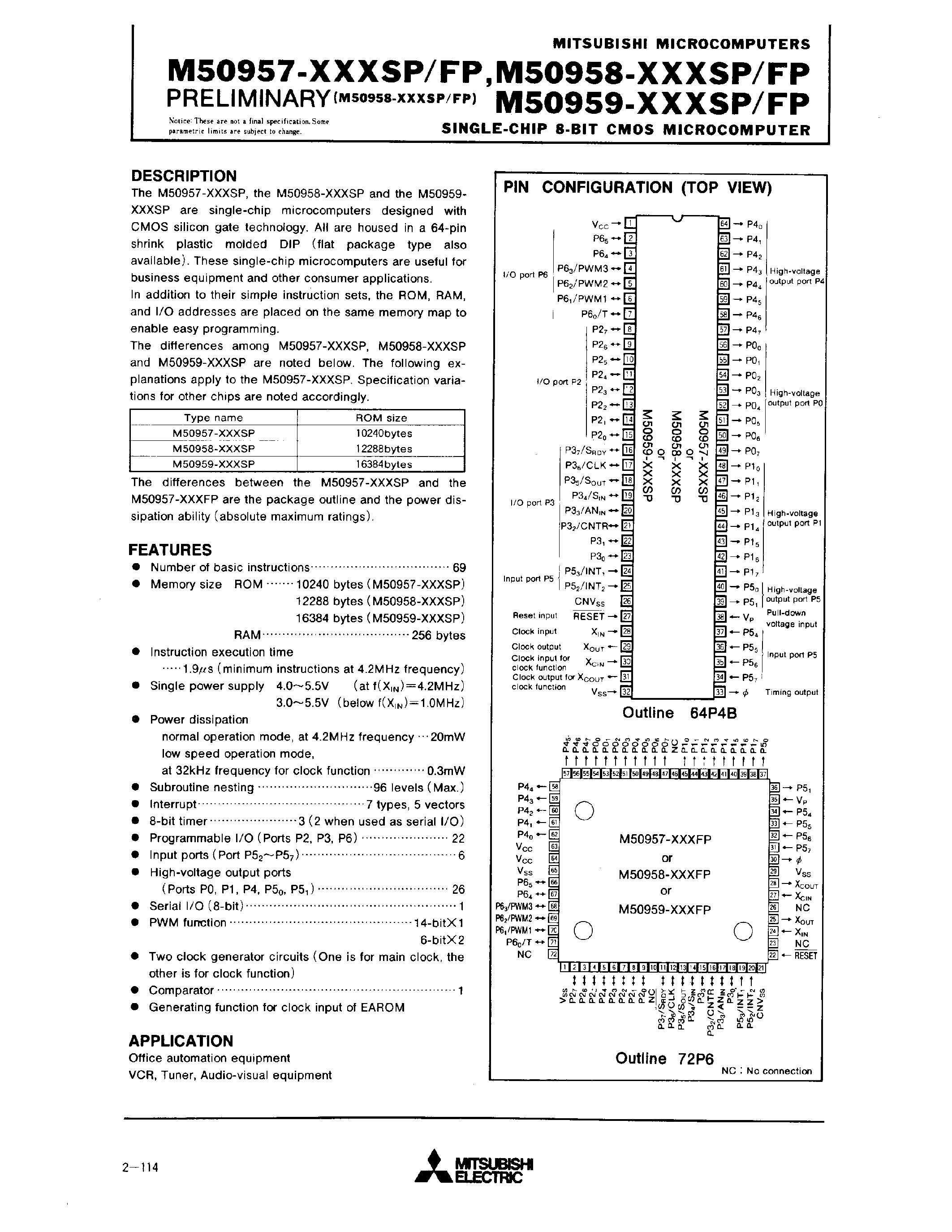 mitsubishi-datasheet