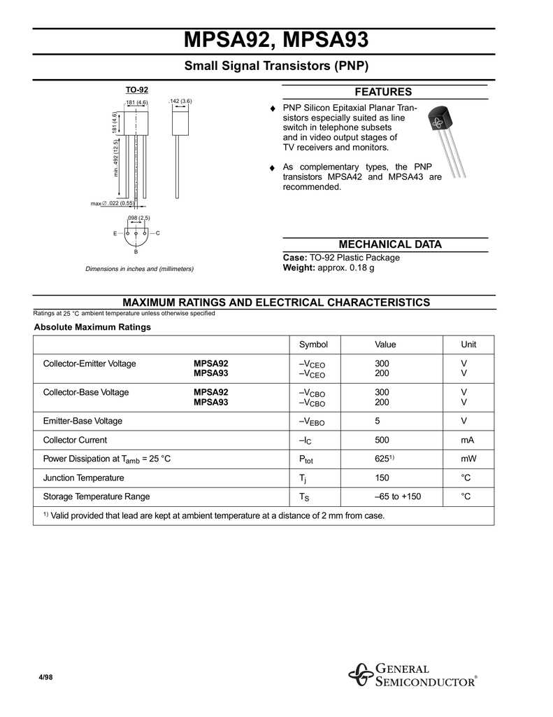 mpsa93-transistor-datasheet mpsa93-transistor-datasheet