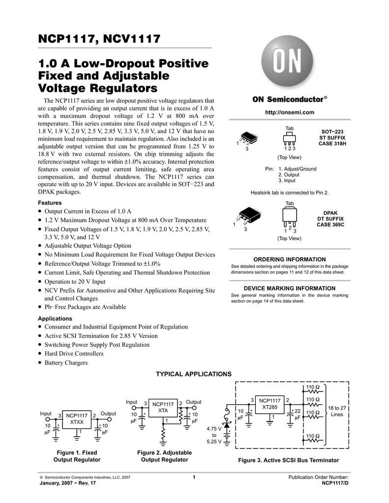 ncp1117st33t3g-datasheet ncp1117st33t3g-datasheet