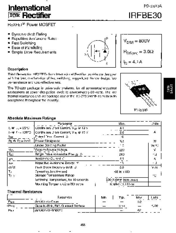 irfbe30-datasheet