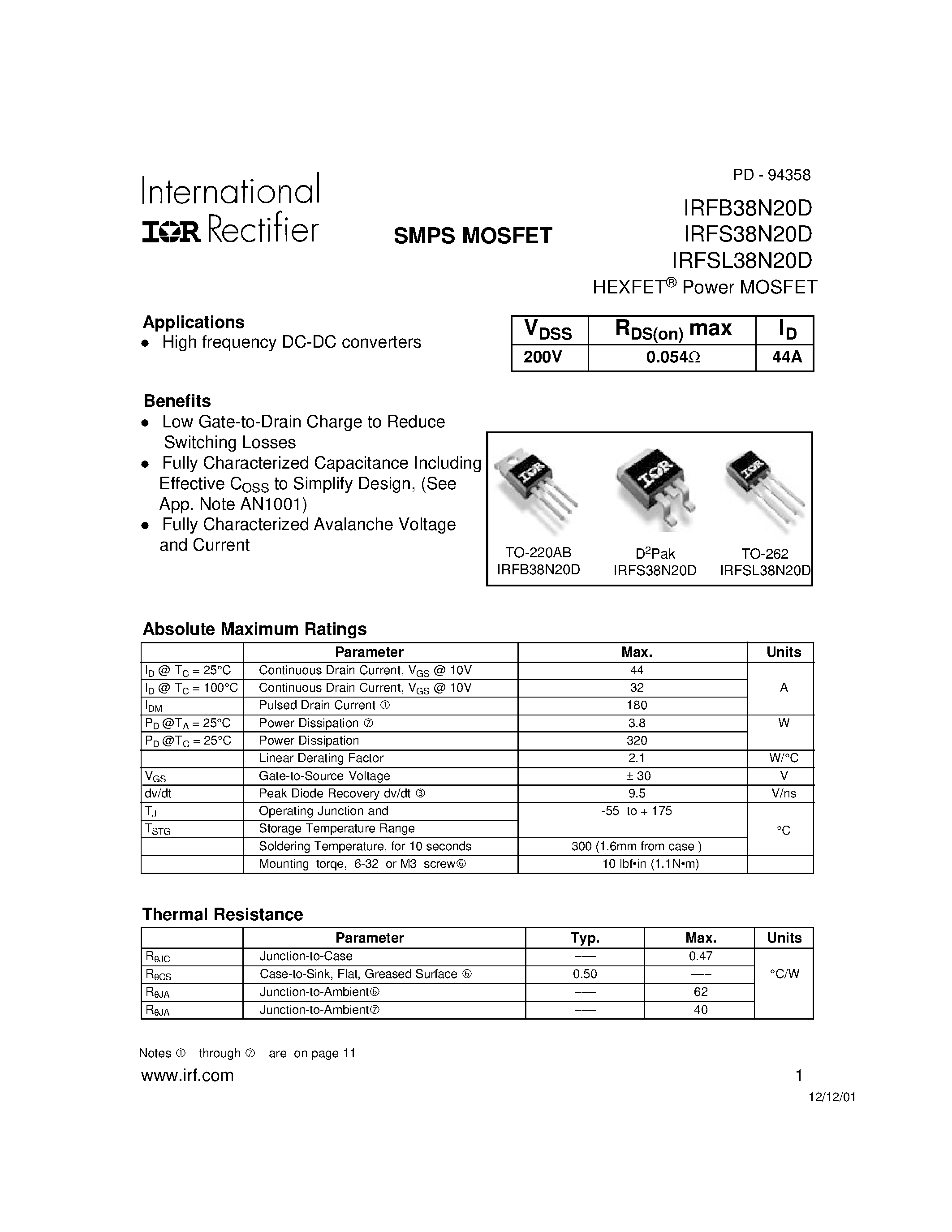 irfb3607-datasheet irfb3607-datasheet