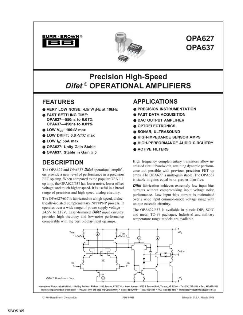 opa627ap-datasheet opa627ap-datasheet