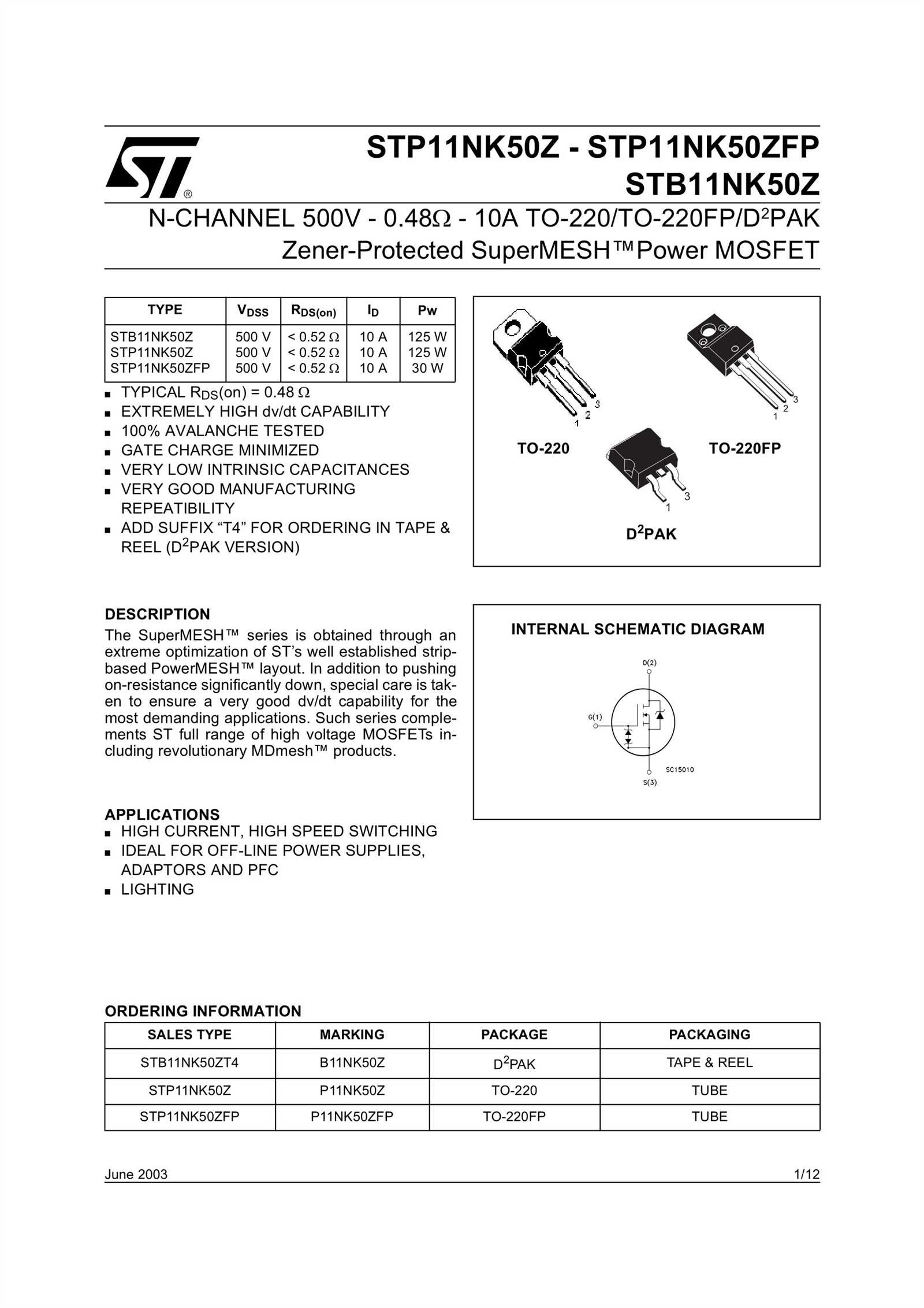 p10nk80z-datasheet