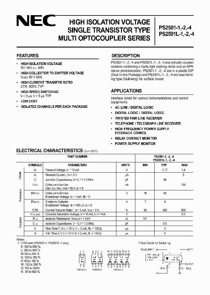 ps2501-2-datasheet ps2501-2-datasheet