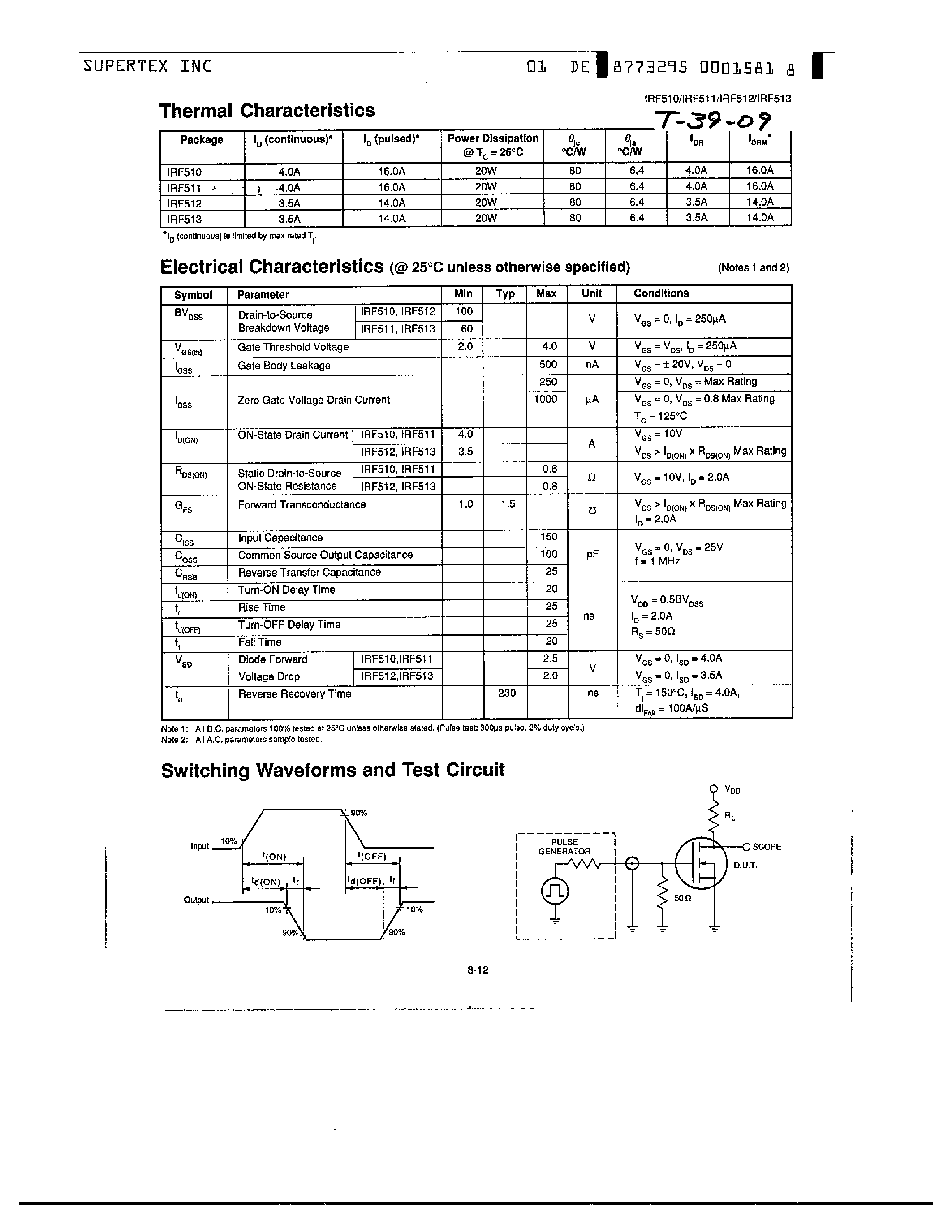 irf510pbf-datasheet irf510pbf-datasheet