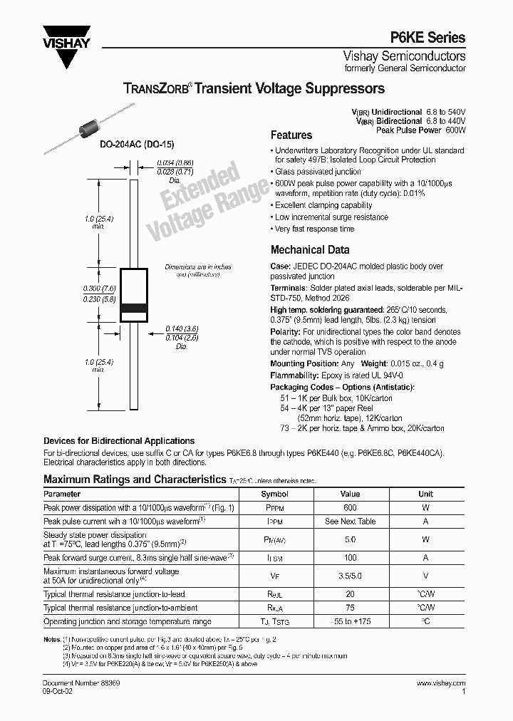 p6ke6-8ca-datasheet p6ke6-8ca-datasheet