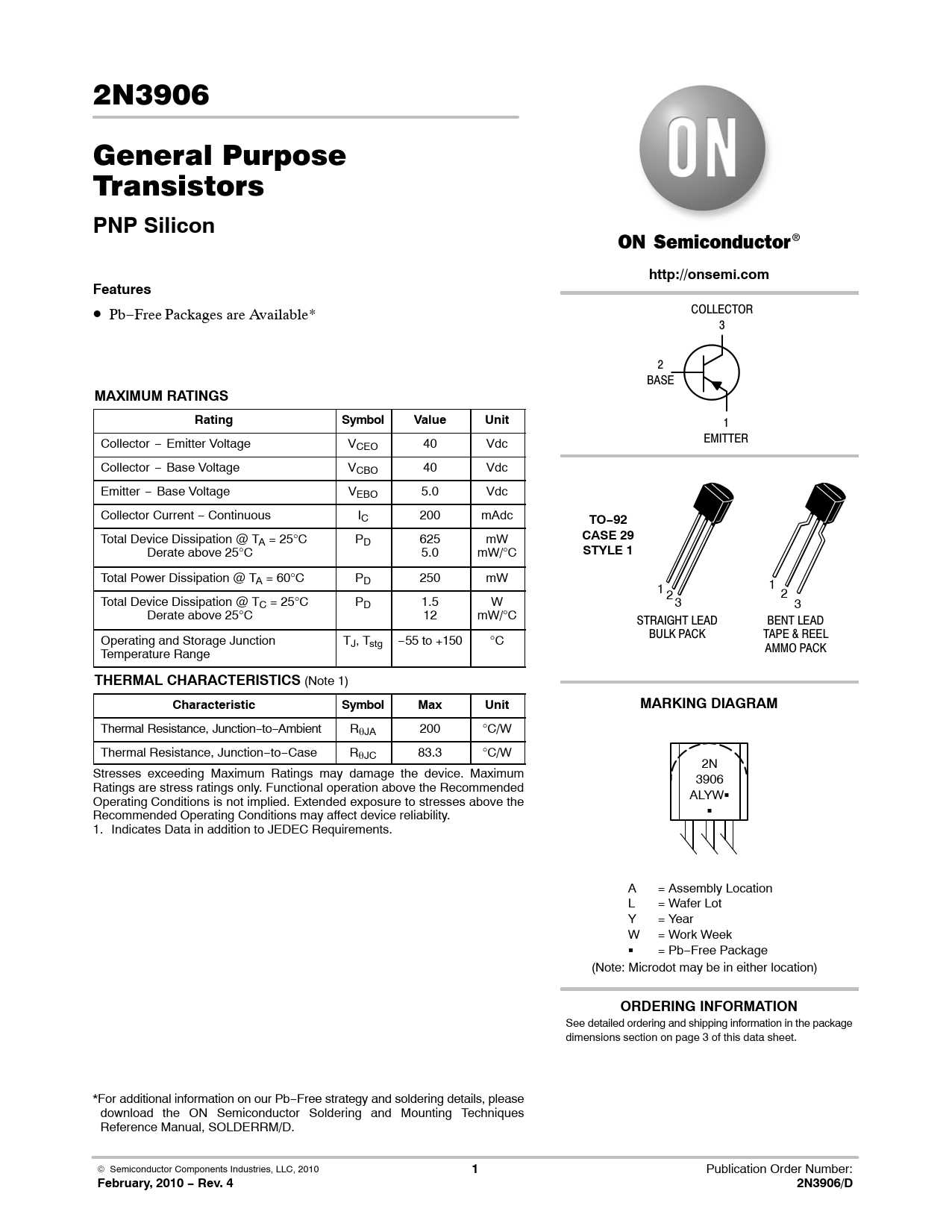 2n3906-datasheet-fairchild 2n3906-datasheet-fairchild
