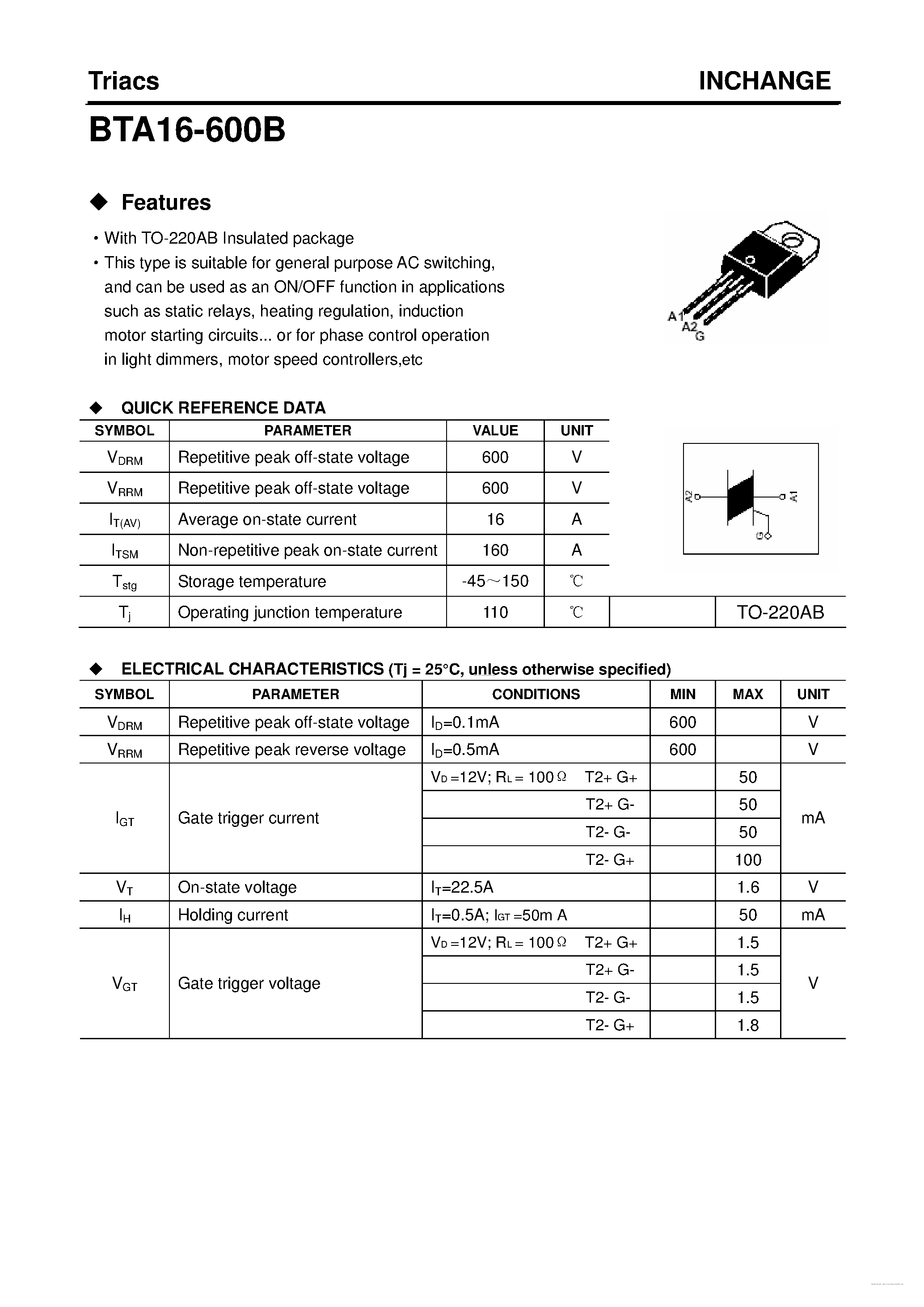 bta16-800-datasheet bta16-800-datasheet