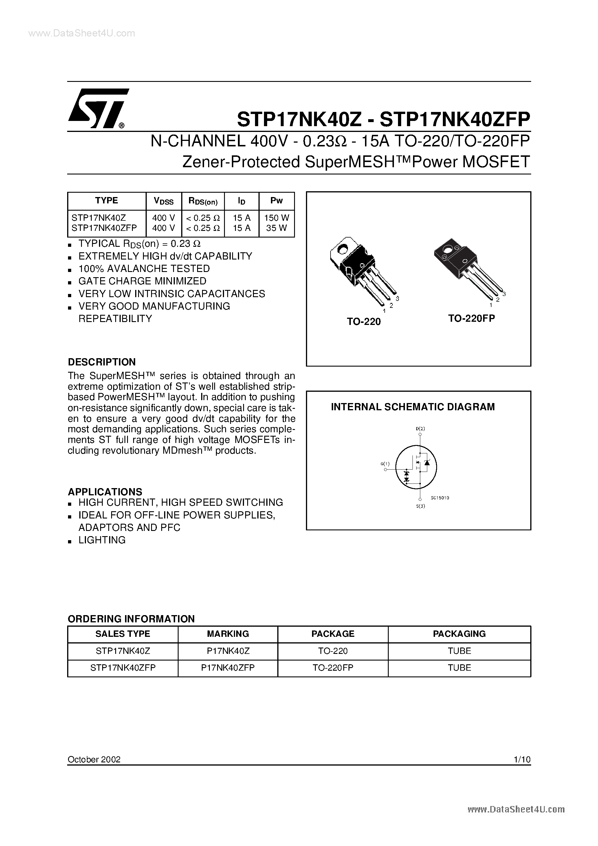 p10nk80z-datasheet