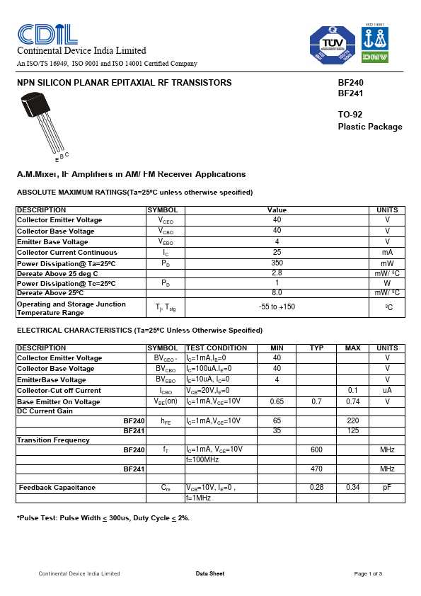 bf240-datasheet bf240-datasheet