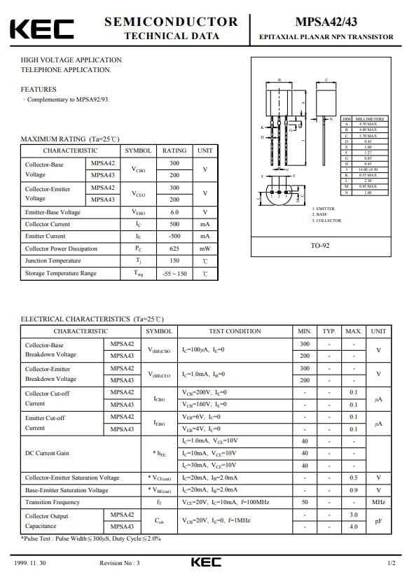 mpsa93-transistor-datasheet mpsa93-transistor-datasheet