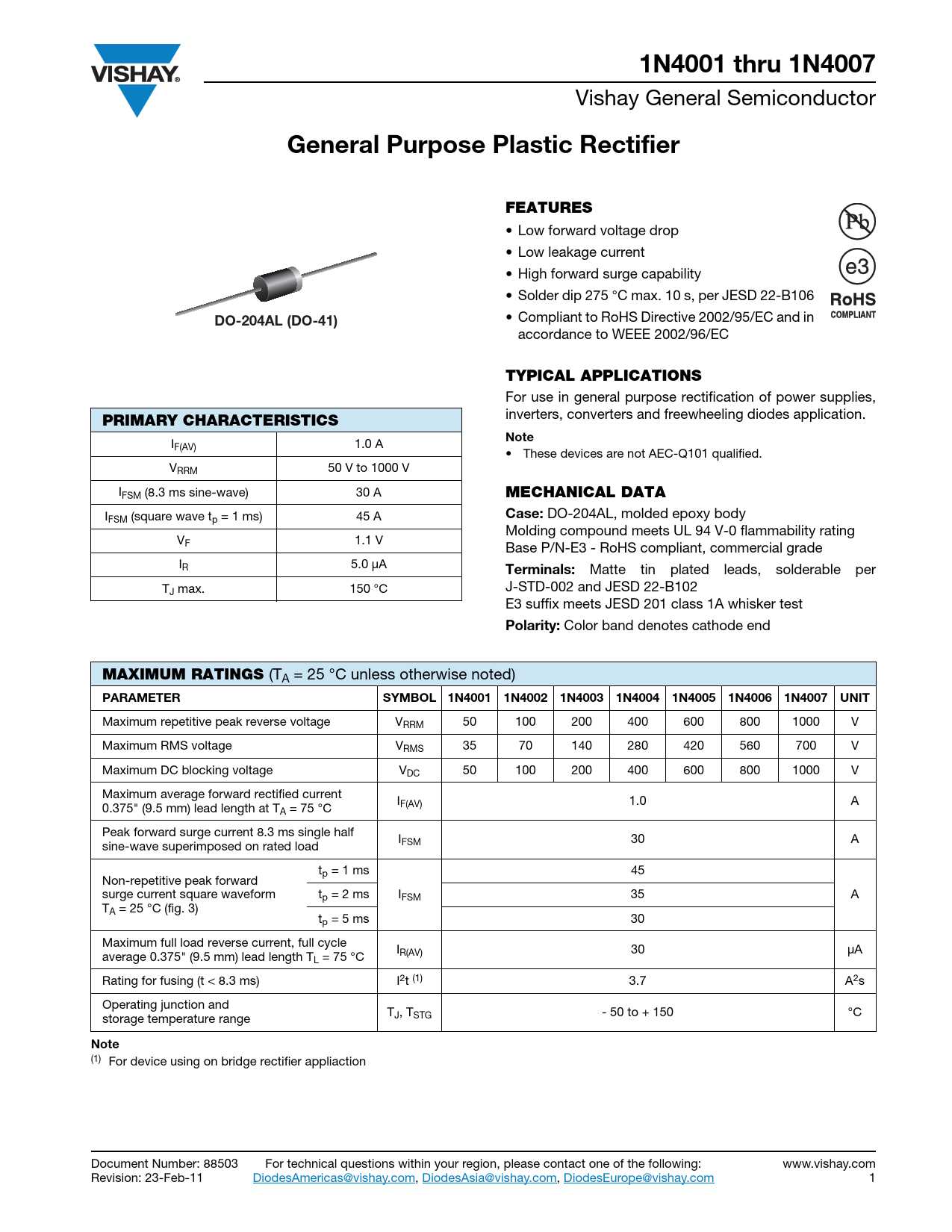 datasheet-1n4000 datasheet-1n4000